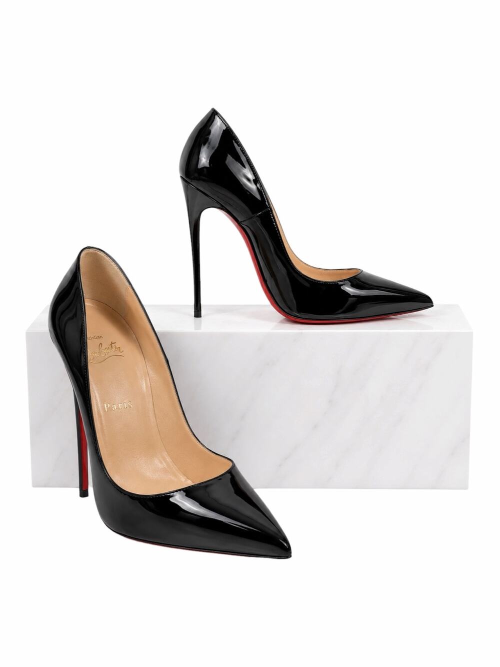 Christian Louboutin So Kate 120 Patent Leather Pumps Black Size 39